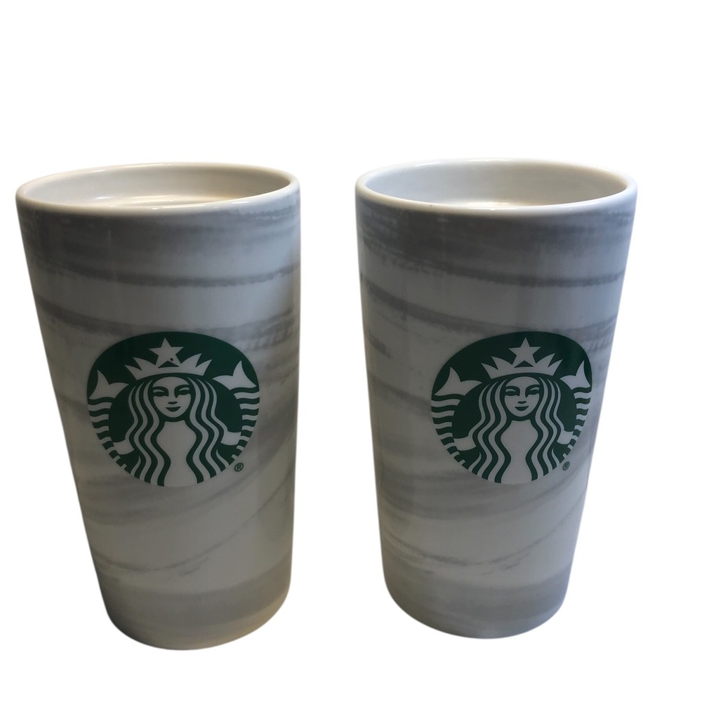 2 Starbucks Ceramic Mugs 12oz no lids
